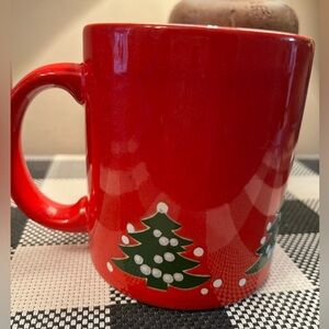 WAECHTERSBACH MUG W GERMANY CHRISTMAS TREES RED COFFEE CUP HOT COCOA